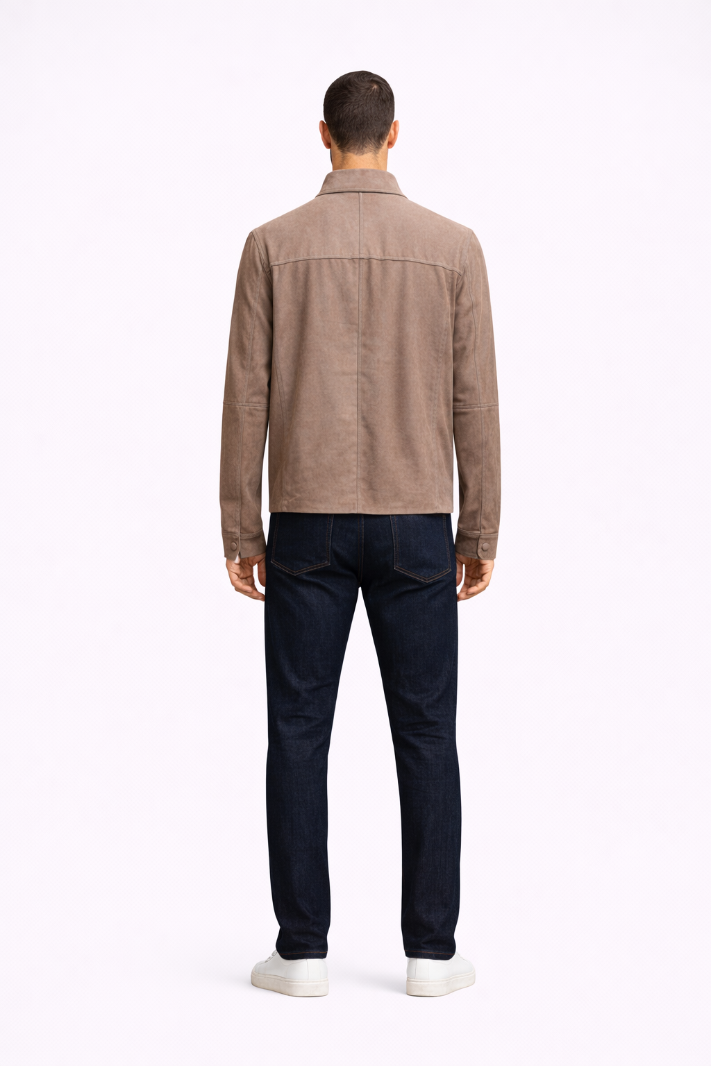 Lamb Leather Suede Shirt Jacket for Men