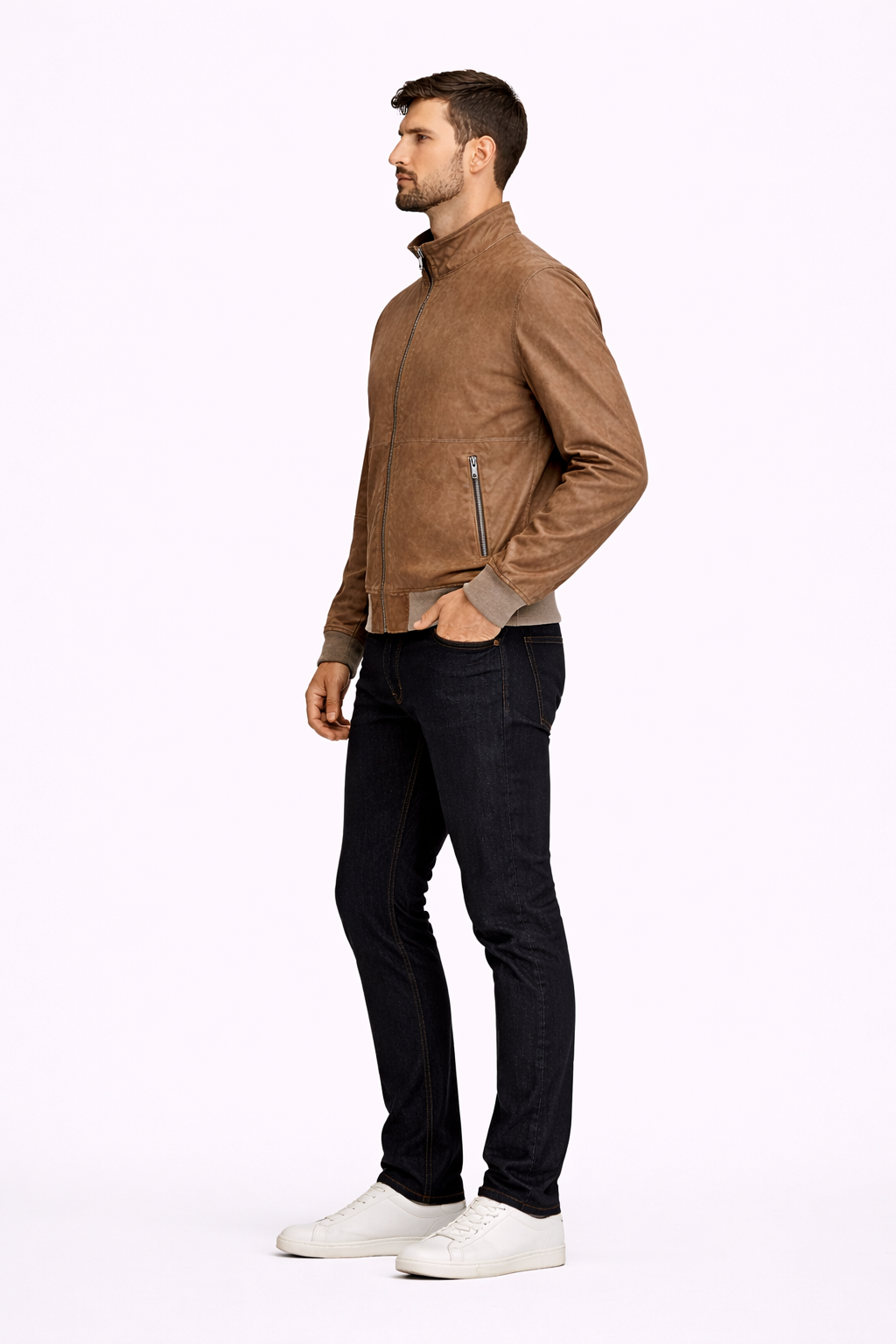 Suede and Leather Reversble Leather Jacket for Men