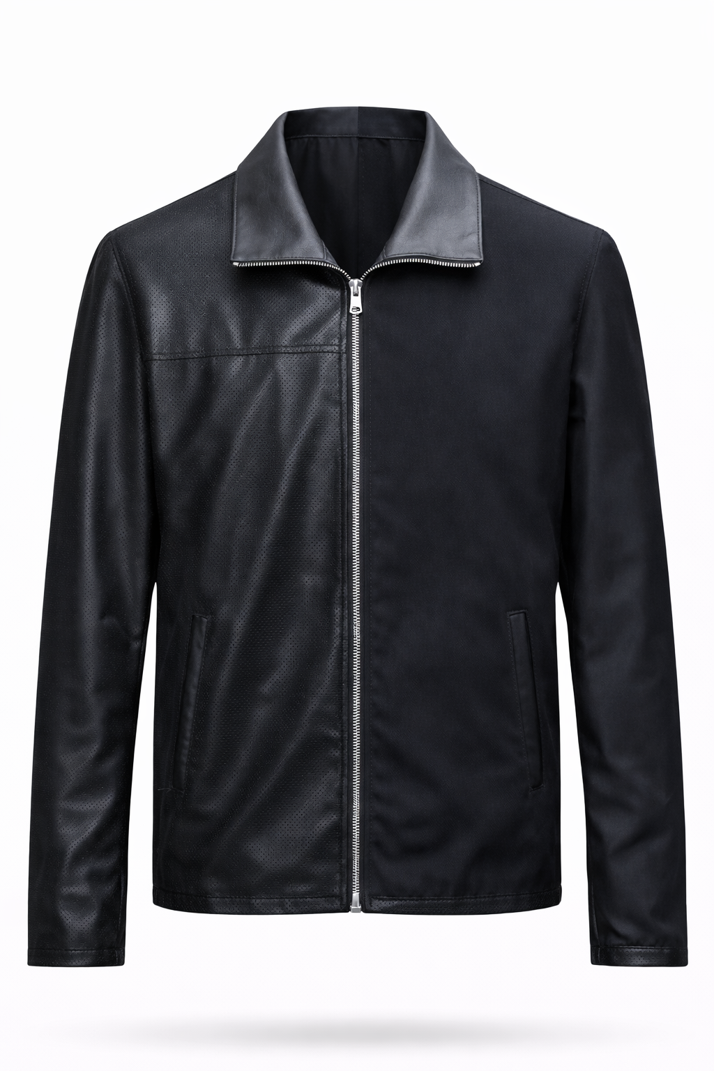BLACK LEATHER MEN'S JACKET