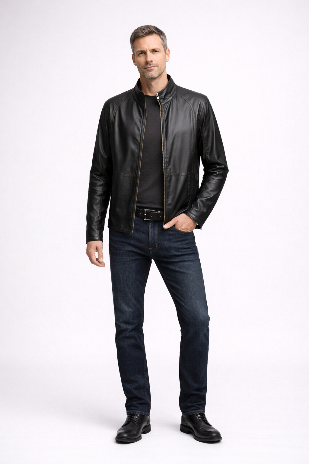 Blak Lamb Zig Leather Jacket for Men