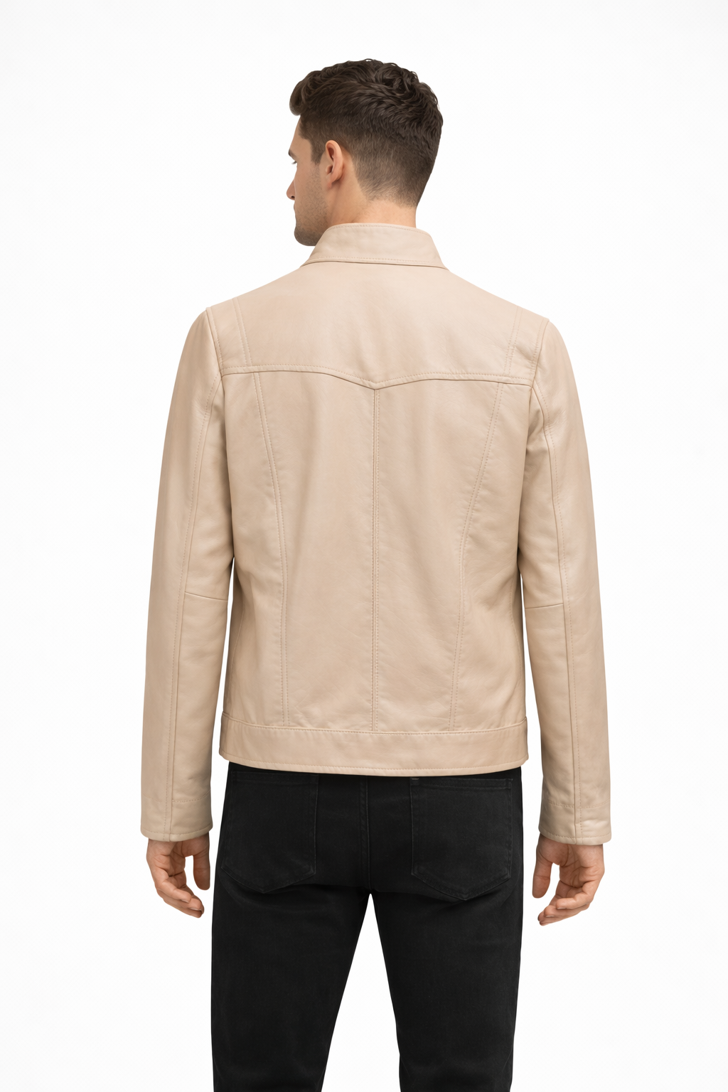 Lamb Leather Beige Leather jacket for Men