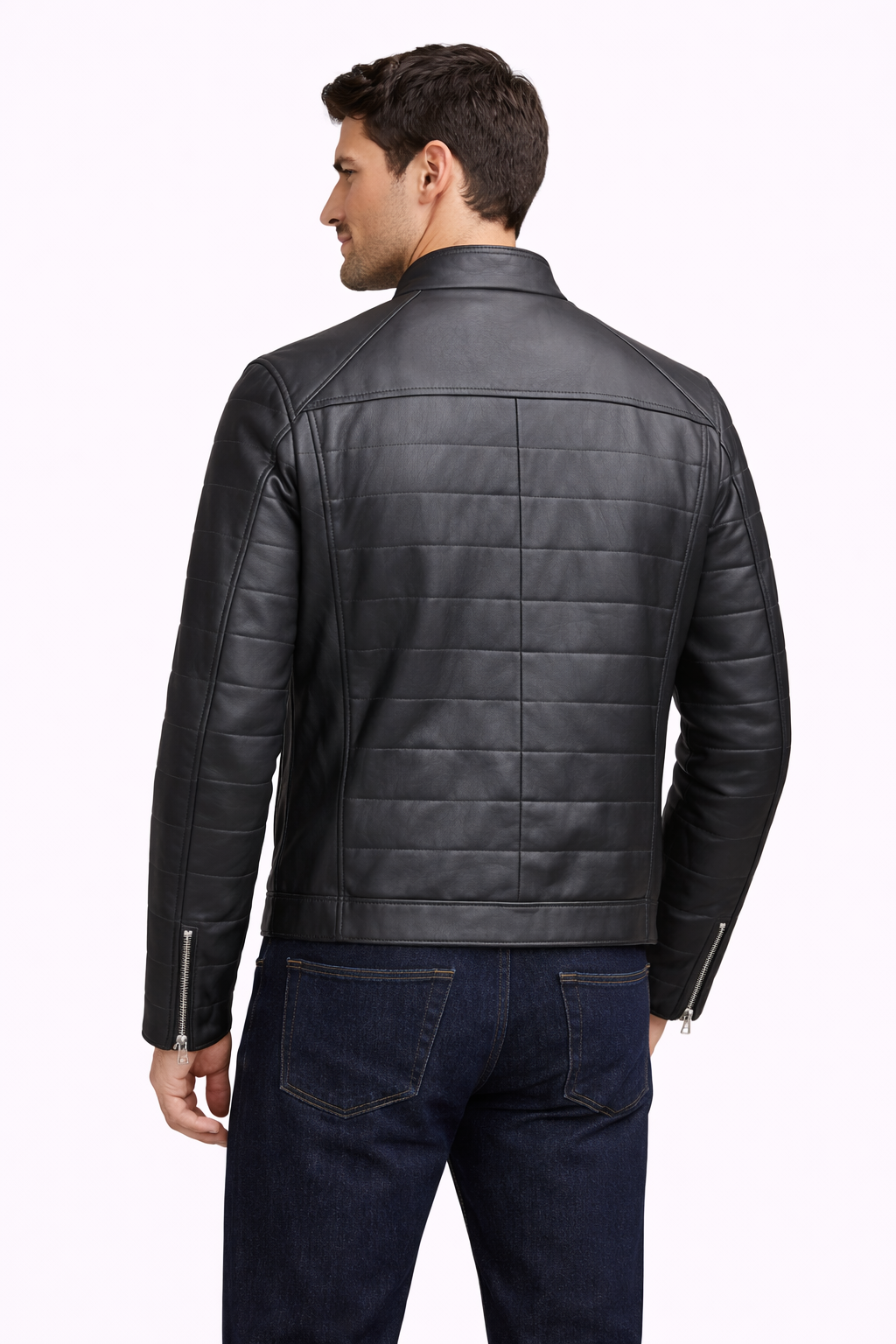 Lamb Leather Black Leather Jacket for Men