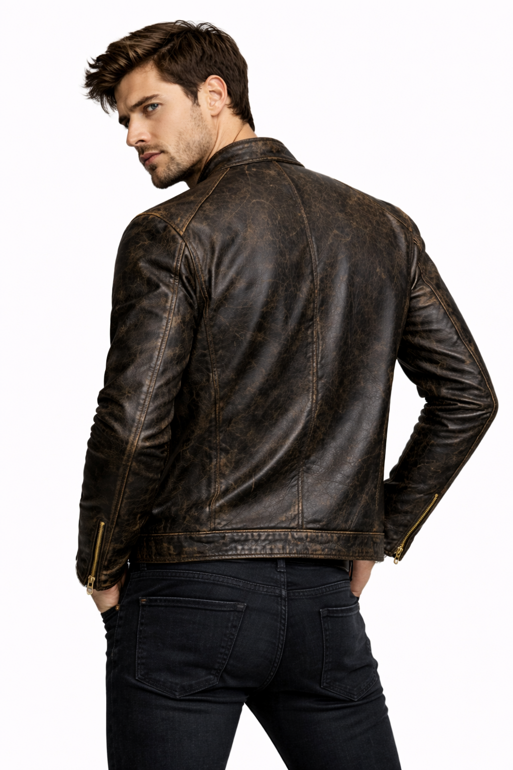 Vintage Antique Leather Jacket for Men