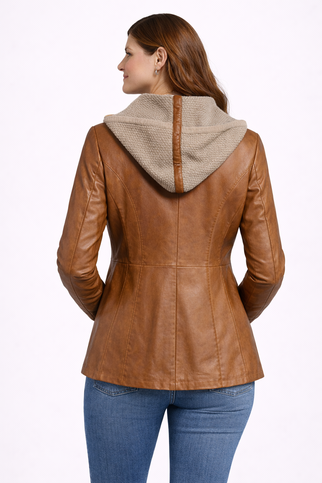 Camel Brown Zipper Women Leather Jacket