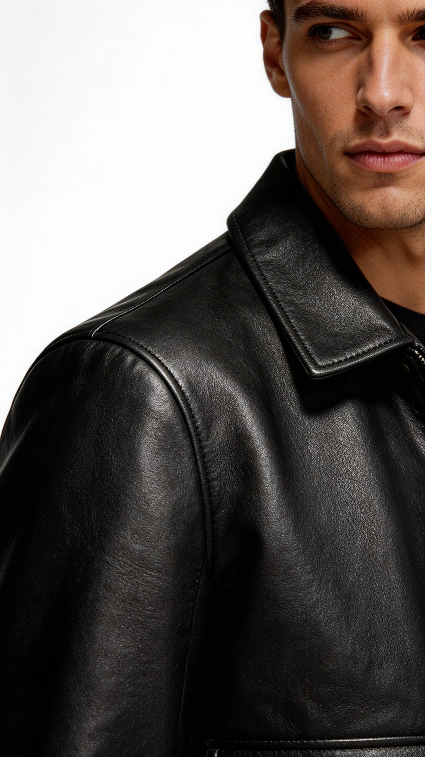 Lamb Leather Black Biker Jacket for Men