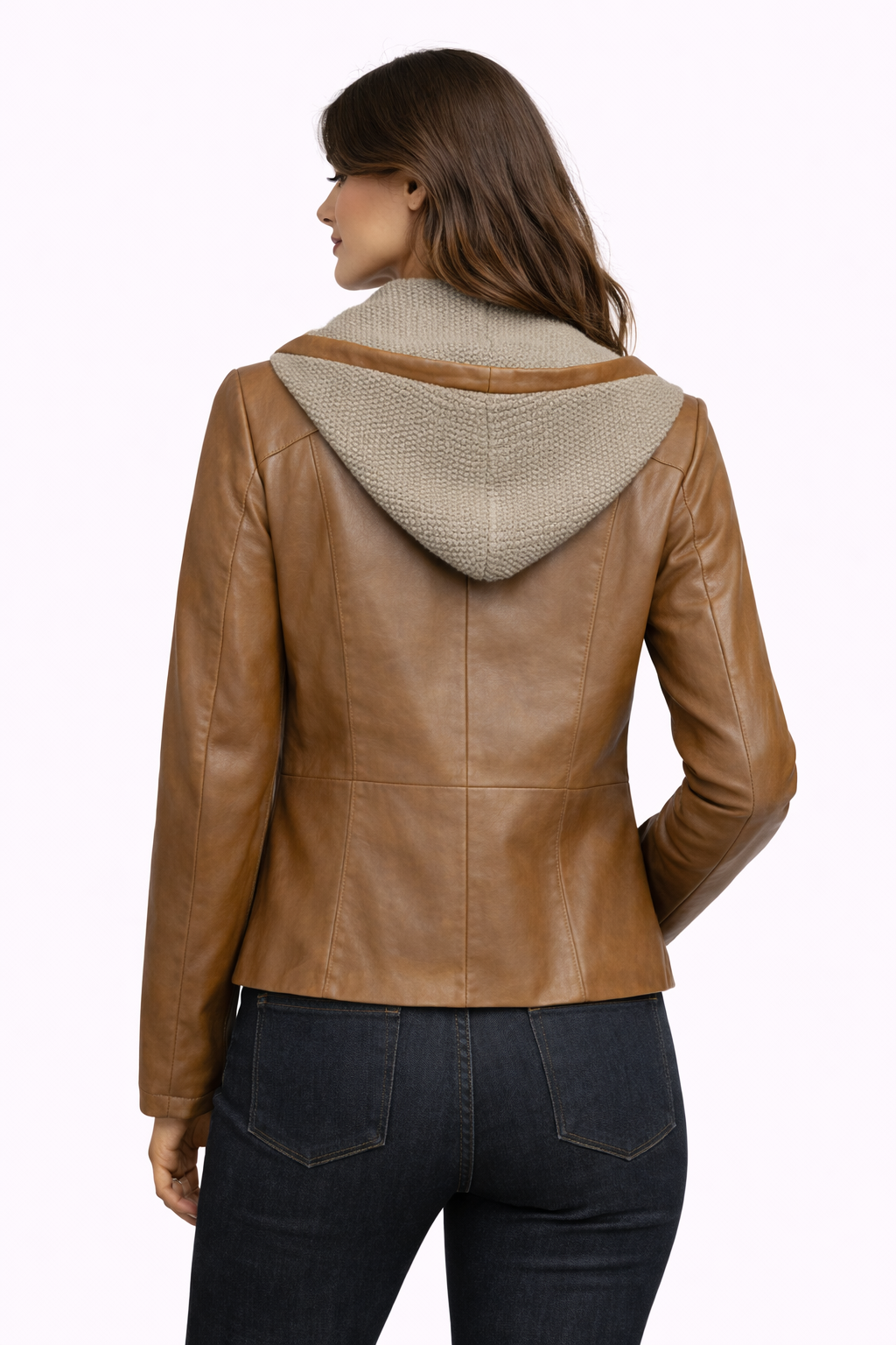 Lamb Leather Brown Leather Jacket for Women