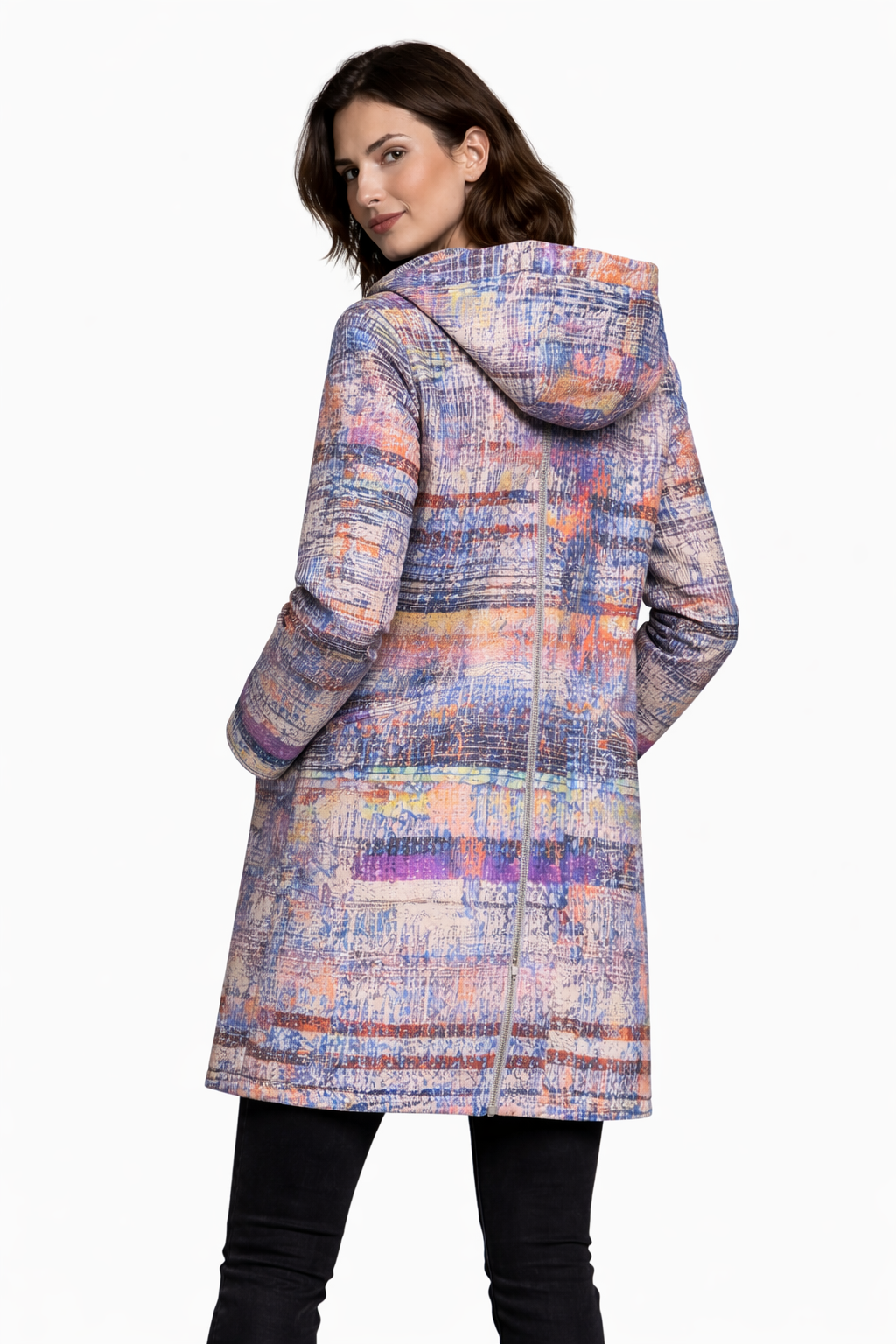 Lamb Leather Digital Printed Colorful Leather Jacket for Women