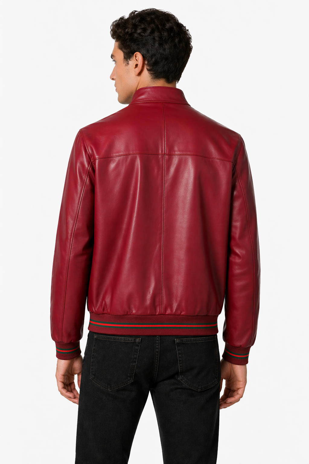 Lamb Leather Red Leather Jacker for Men