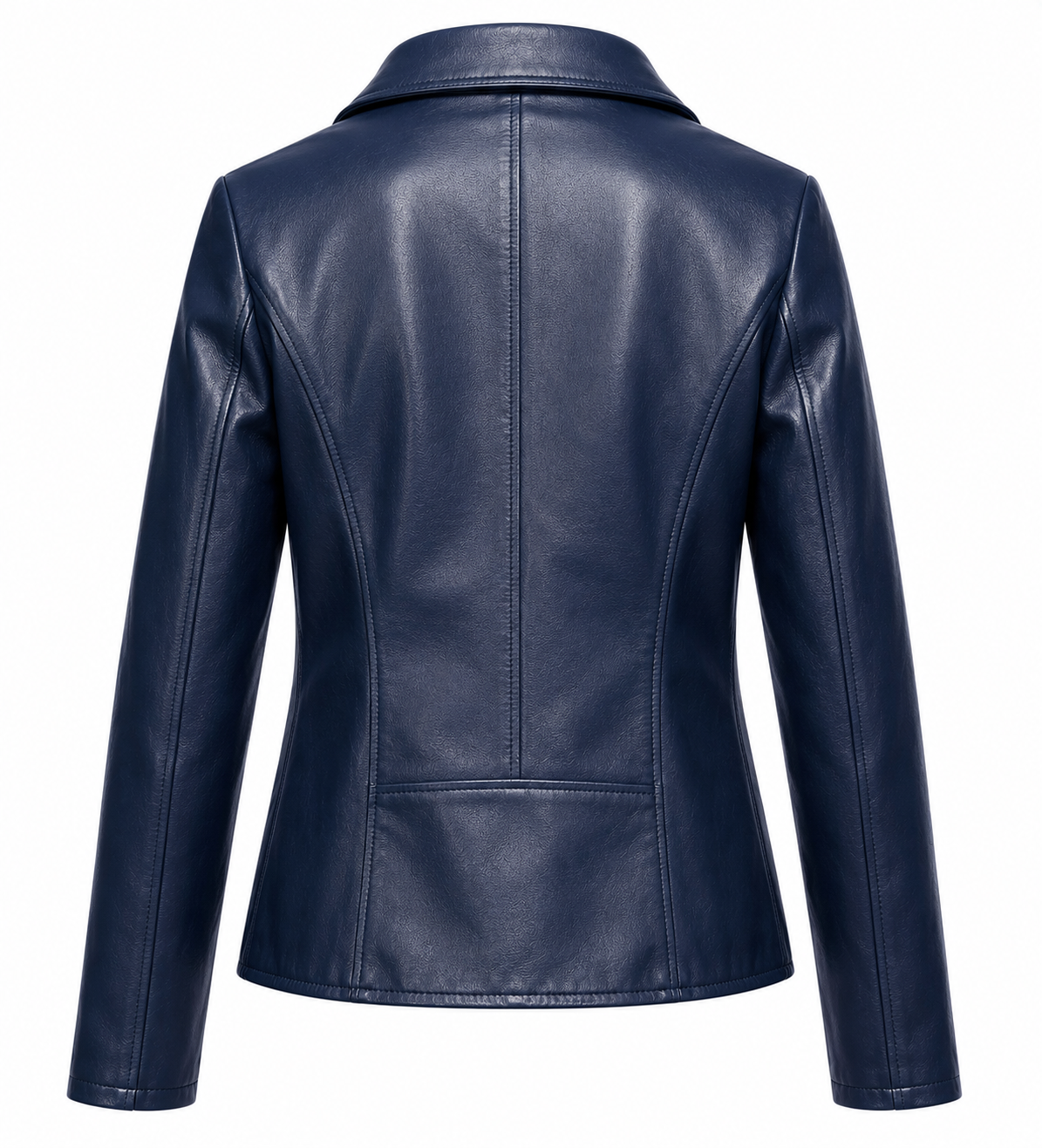 Navy Blue Leather Jacket for Men
