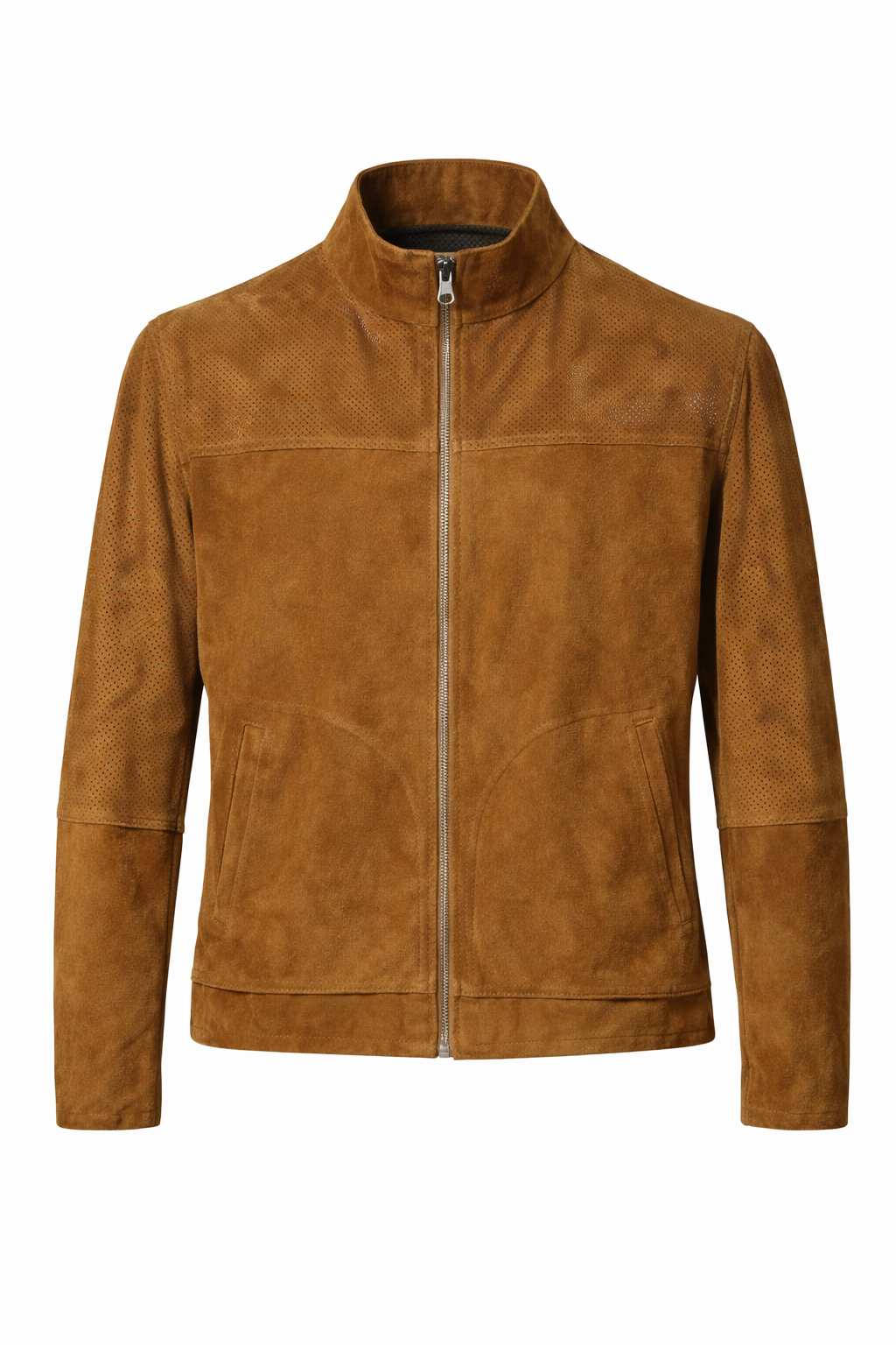 Reversible Brown and Black Suede Leather Jacket for Men