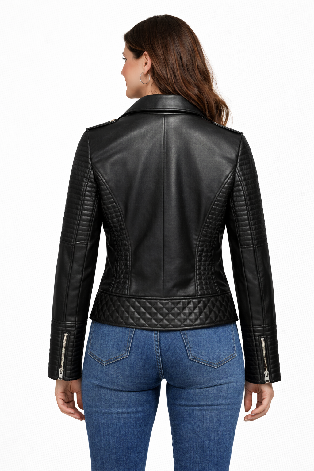 Women Black Lambskin Jacket with Accessories