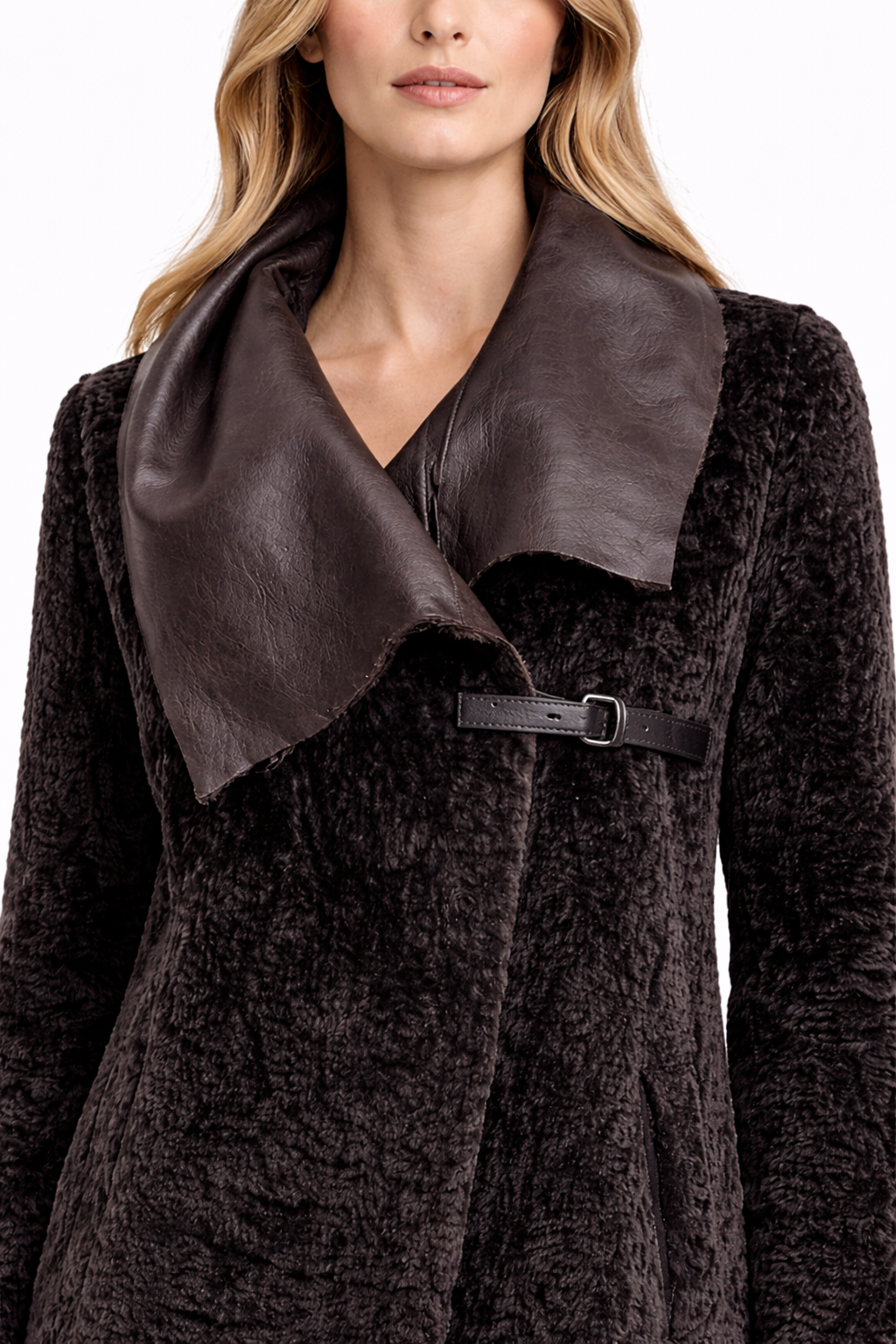 WOMEN'S MESSY CUT BROWN LEATHER AND SUEDE LEATHER JACKET