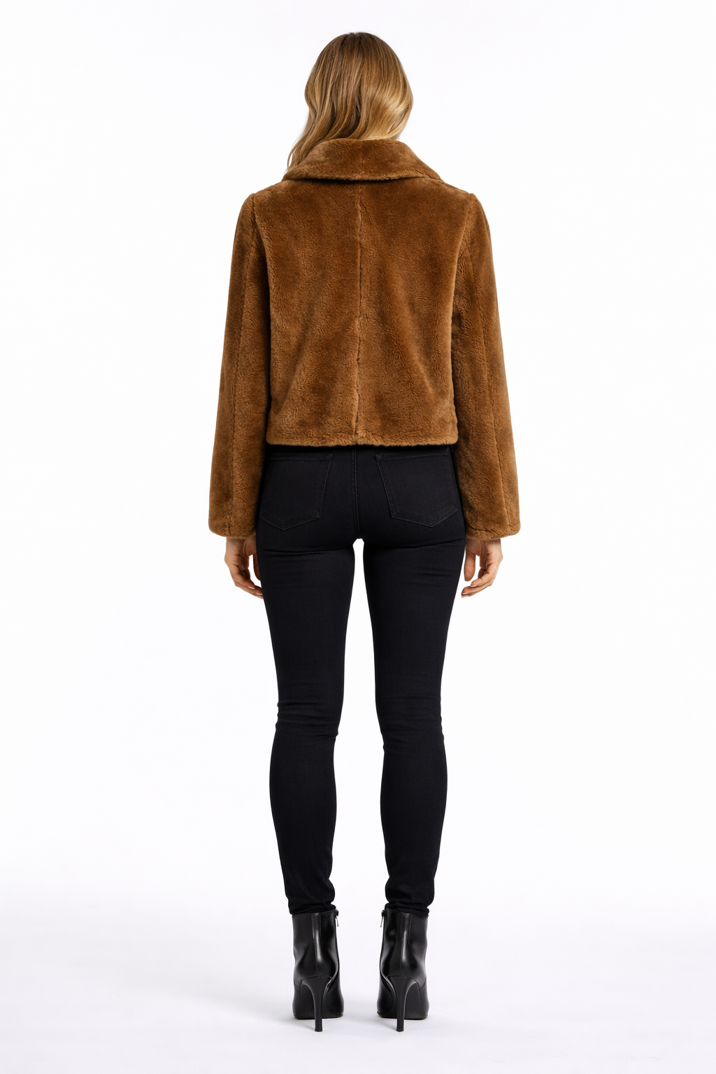 FUR JACKET BROWN FOR WOMENS