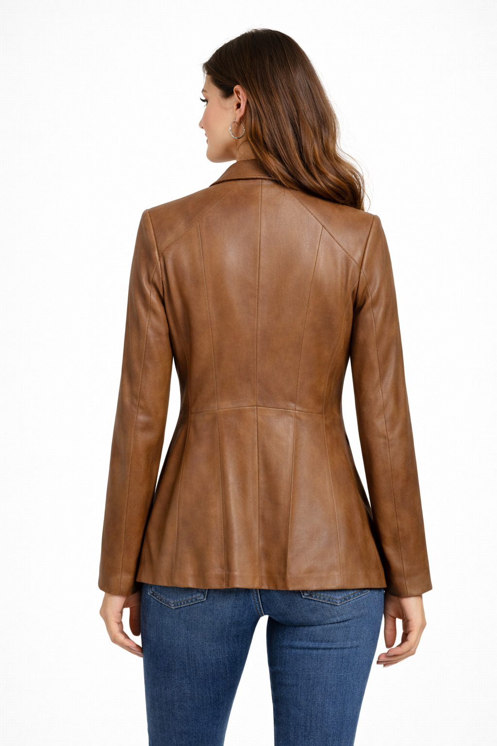 Brown Lamb Leather Jacket For Women