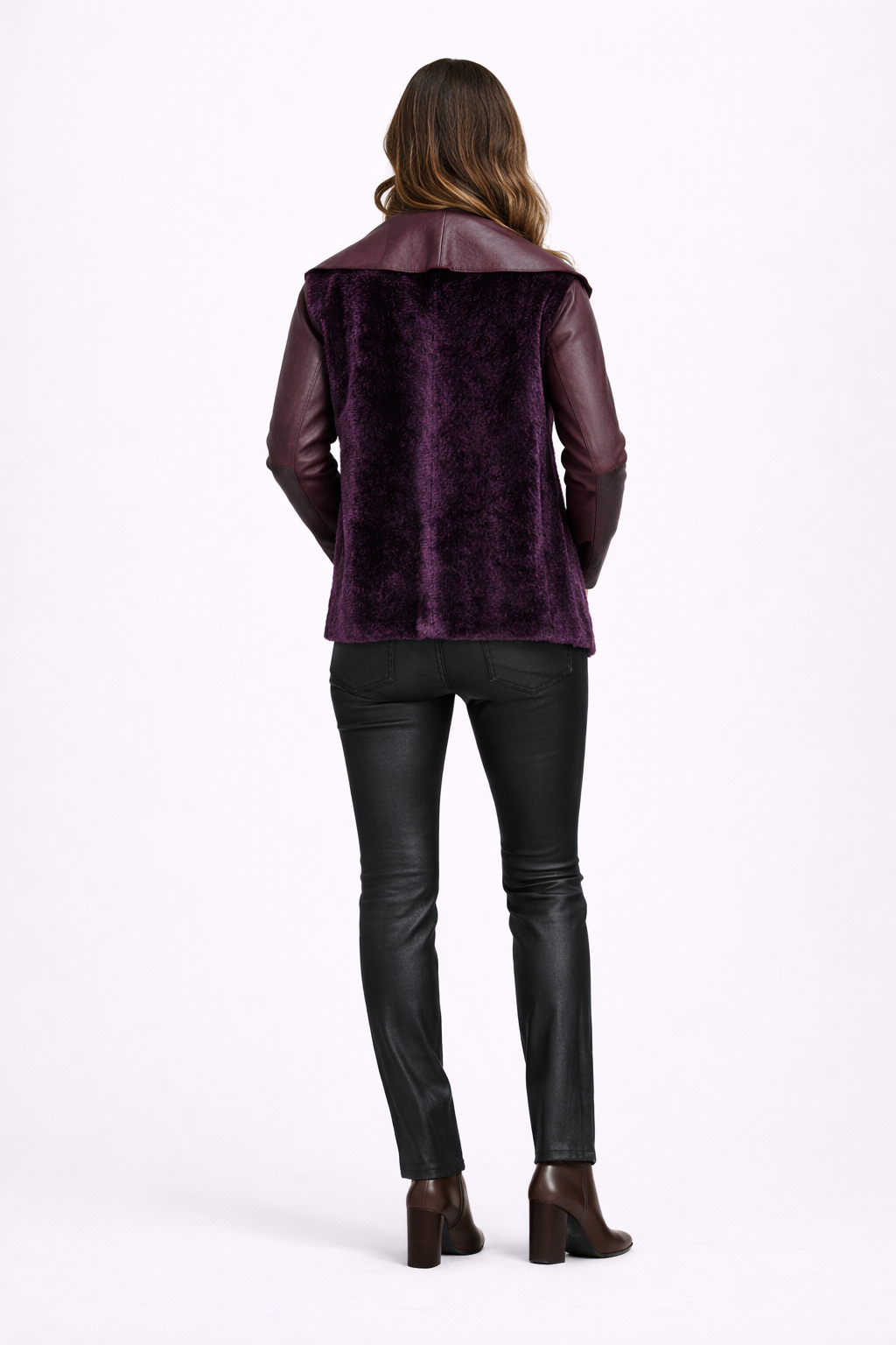 LOOSE FIT LEATHER AND SUEDE WOMEN'S LEATHER JACKET