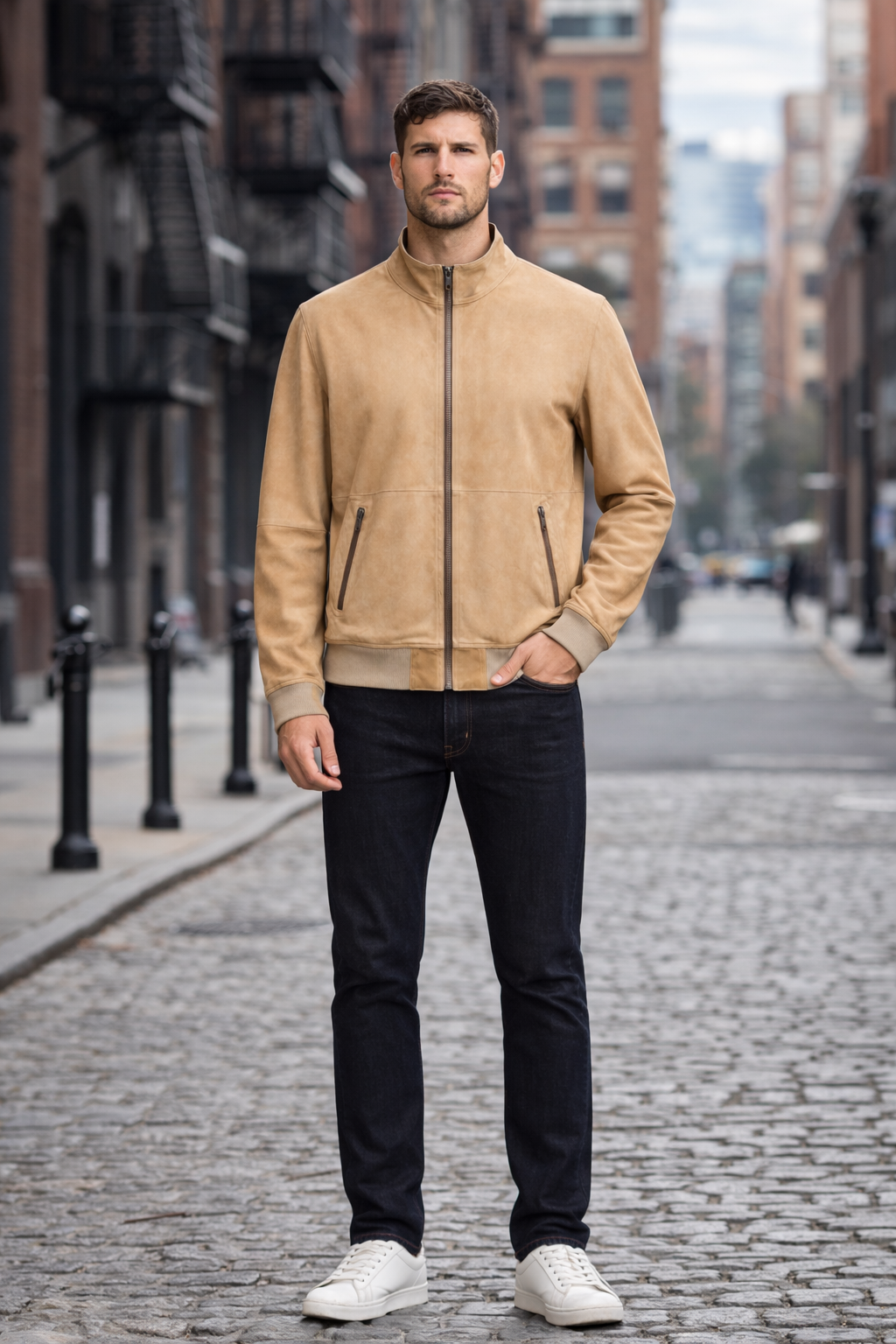Reverseble Suede and Leather Jacket for Men