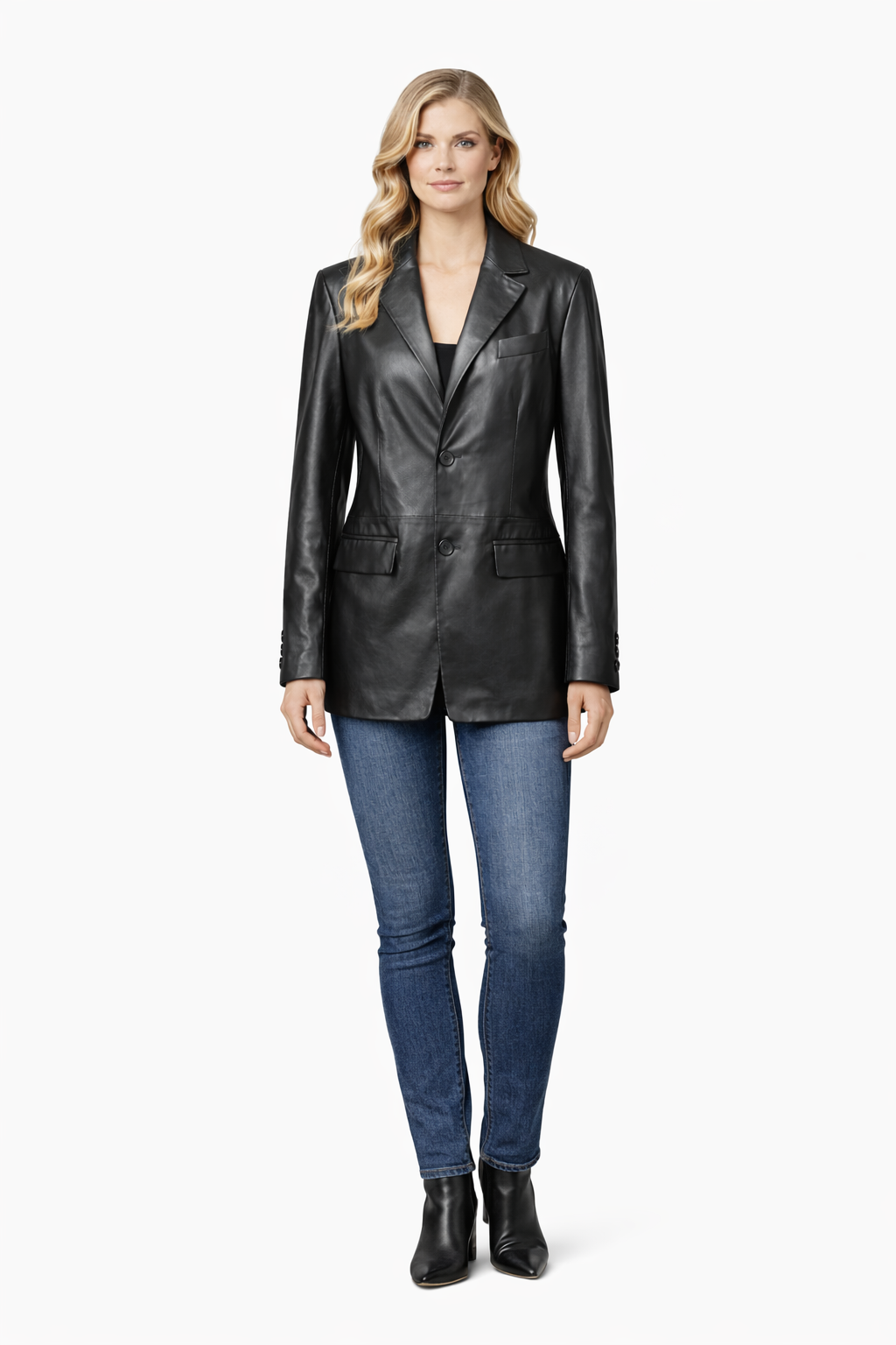 WOMEN'S BLACK LEATHER JACKET