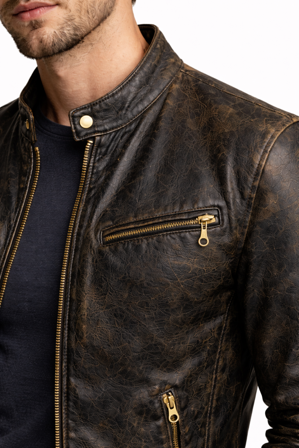 Vintage Antique Leather Jacket for Men