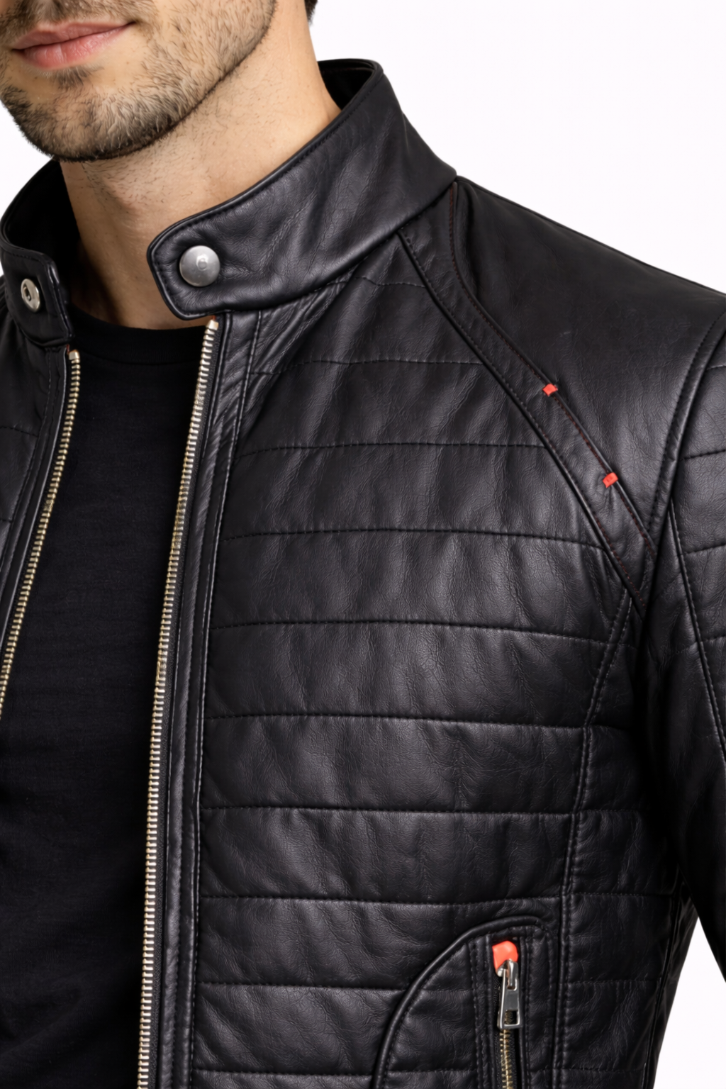 Lamb Leather Black Leather Jacket for Men