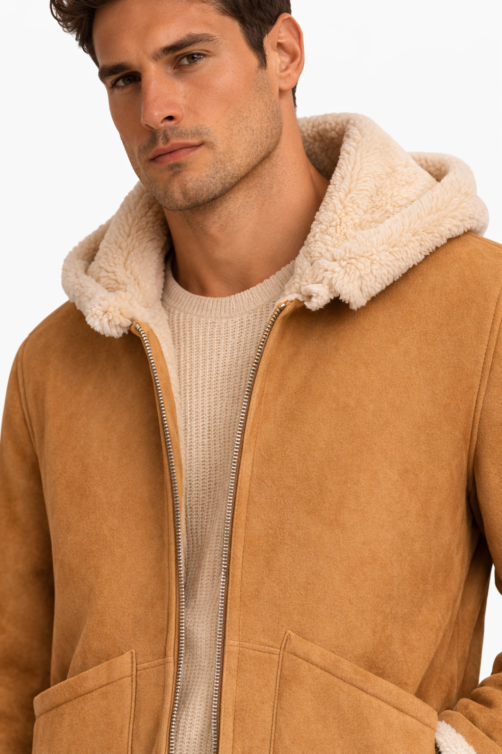 Lamb Leather and Fur Jacket for Men