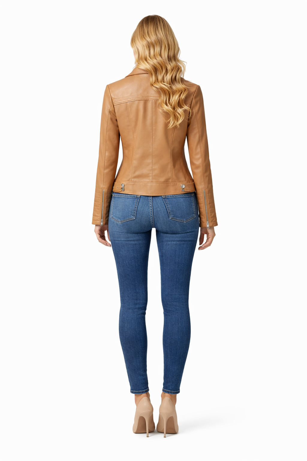 BROWN BIKER MODEL WOMEN'S LEATHER JACKET