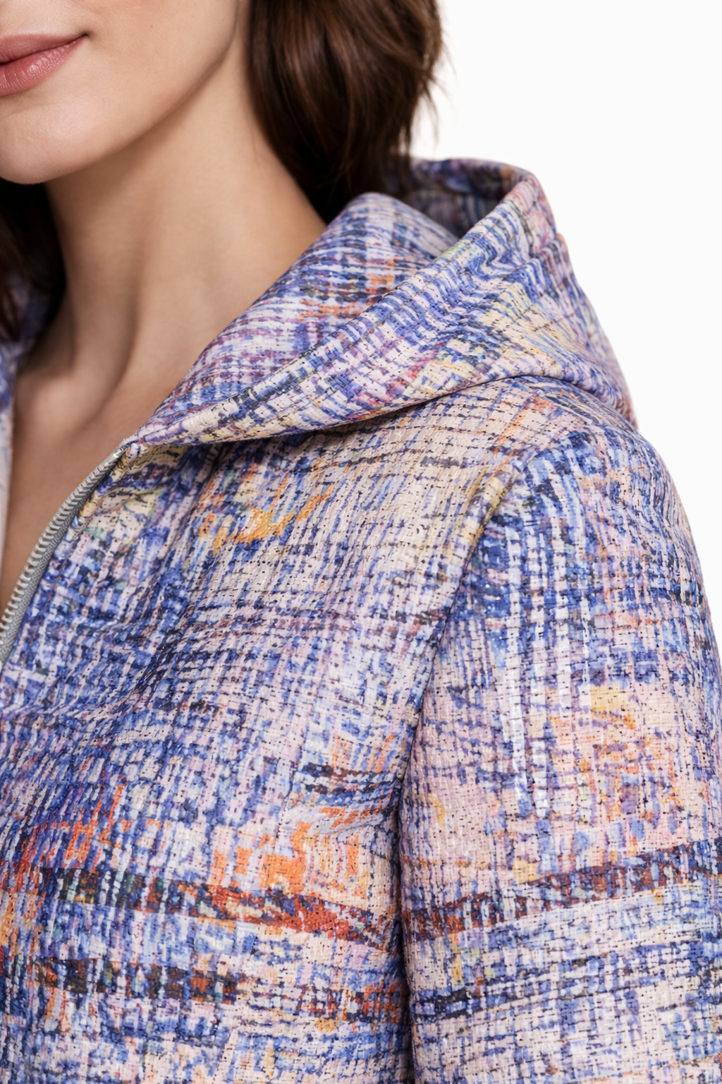 Lamb Leather Digital Printed Colorful Leather Jacket for Women