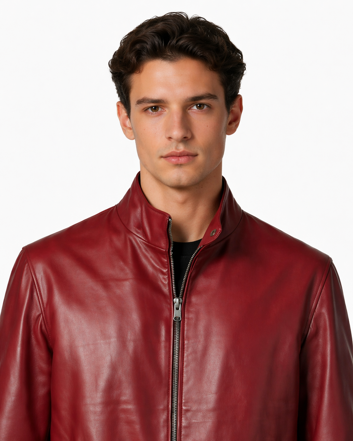 Lamb Leather Red Leather Jacker for Men