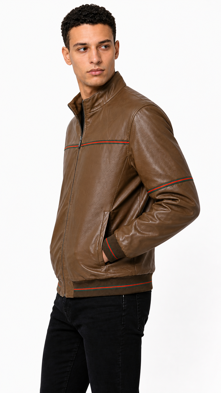 Reversible Lamb Leather Brown Leather Jacker for Men