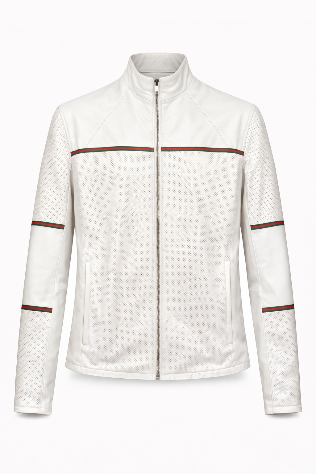 Reversible White Leather Jacket for Men