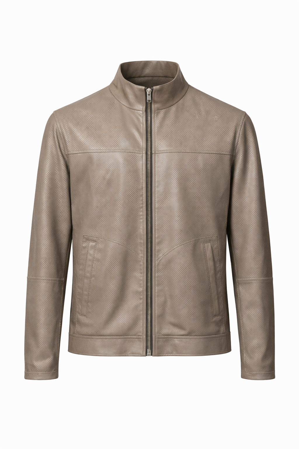Reversible Dark Brown and Beige Suede Leather Jacker for Men