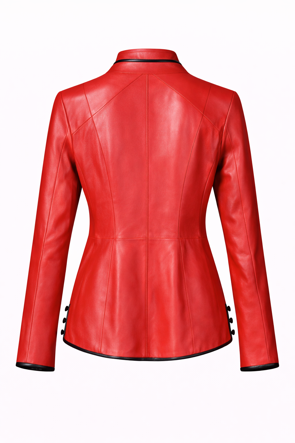 Reversible Red and Colorful Leather Jacket for Women