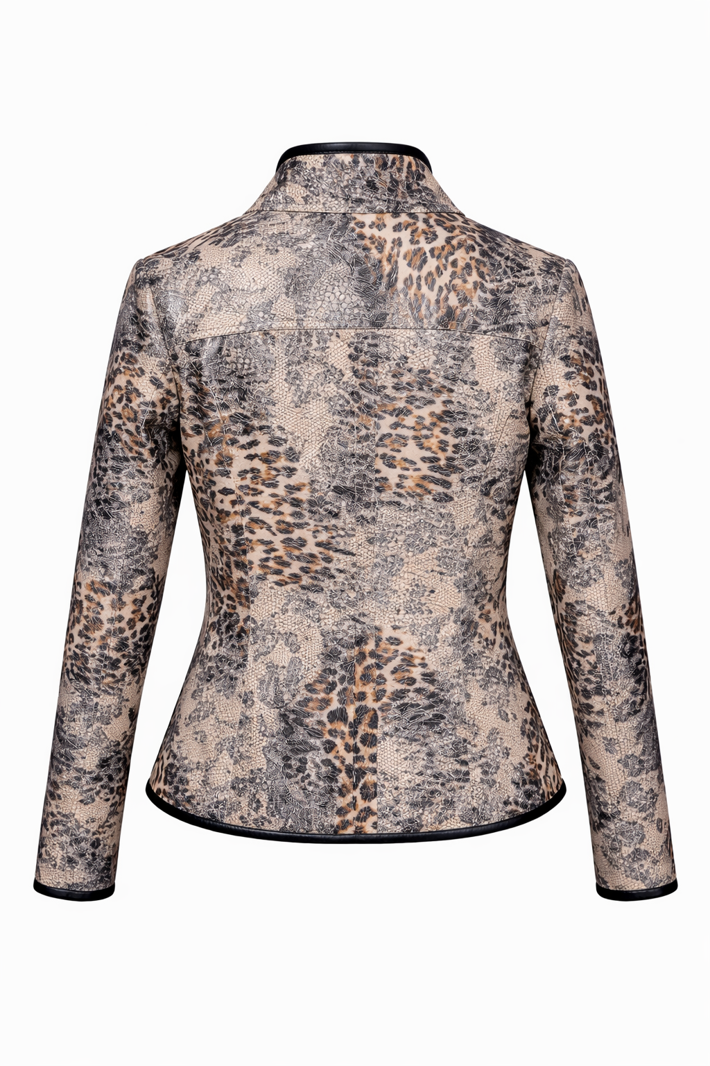 Reversible White and Colorful Leather Jacket for Women