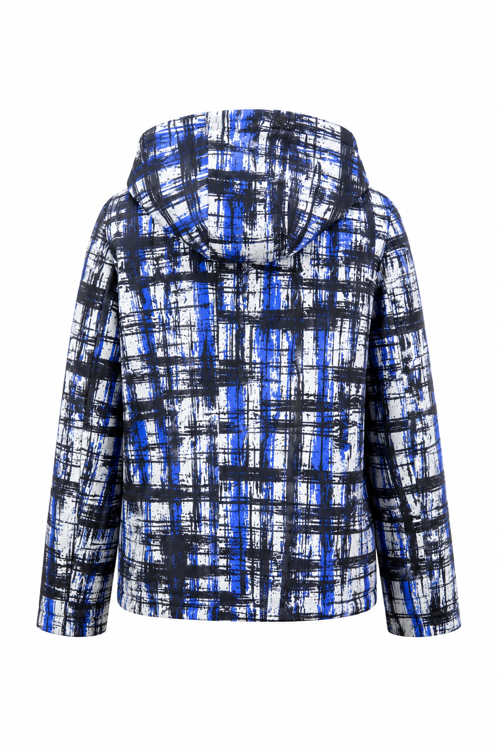 Reversible Digital Printed Leather Suede Hooded Jacket for Women