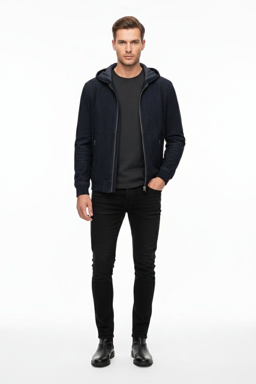 REVERSİBLE SUEDE AND LEATHER MEN'S LEATHER JACKET