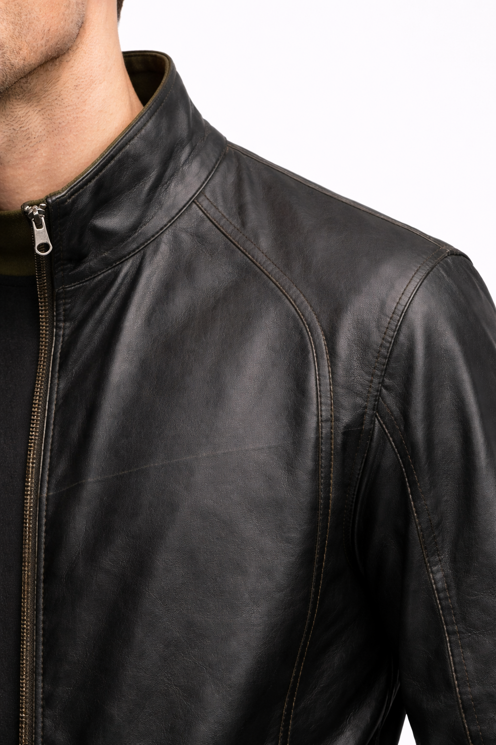 Blak Lamb Zig Leather Jacket for Men