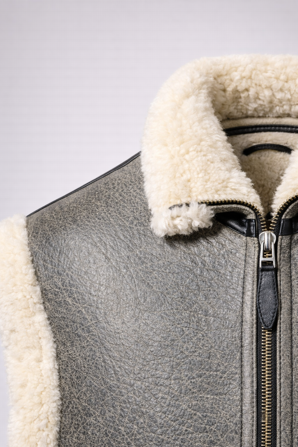 Lamb Leather Fur Waistcoat for Men