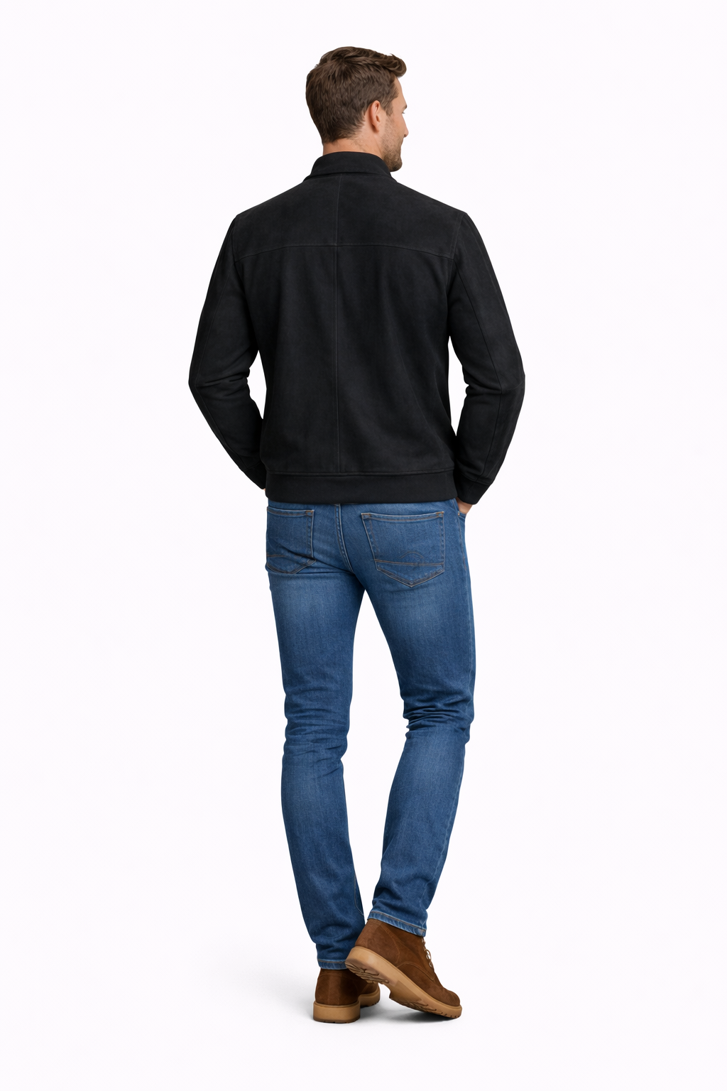 Reversible Lamb Leather and Suede Black Jacket for Men