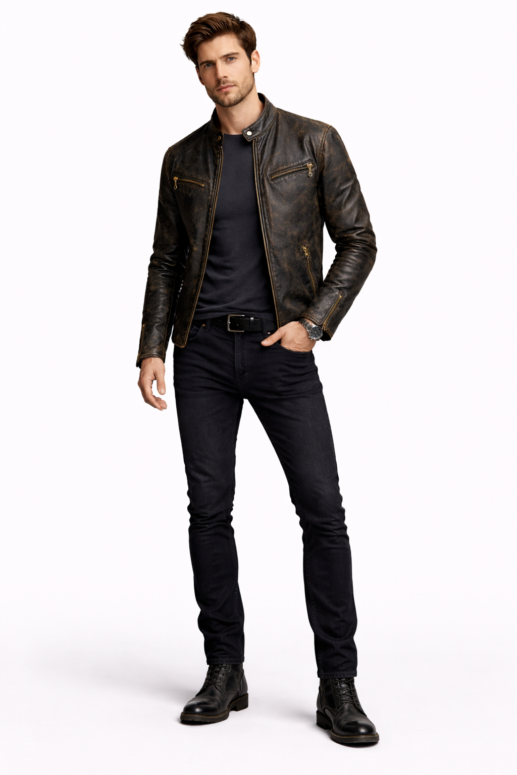 Vintage Antique Leather Jacket for Men