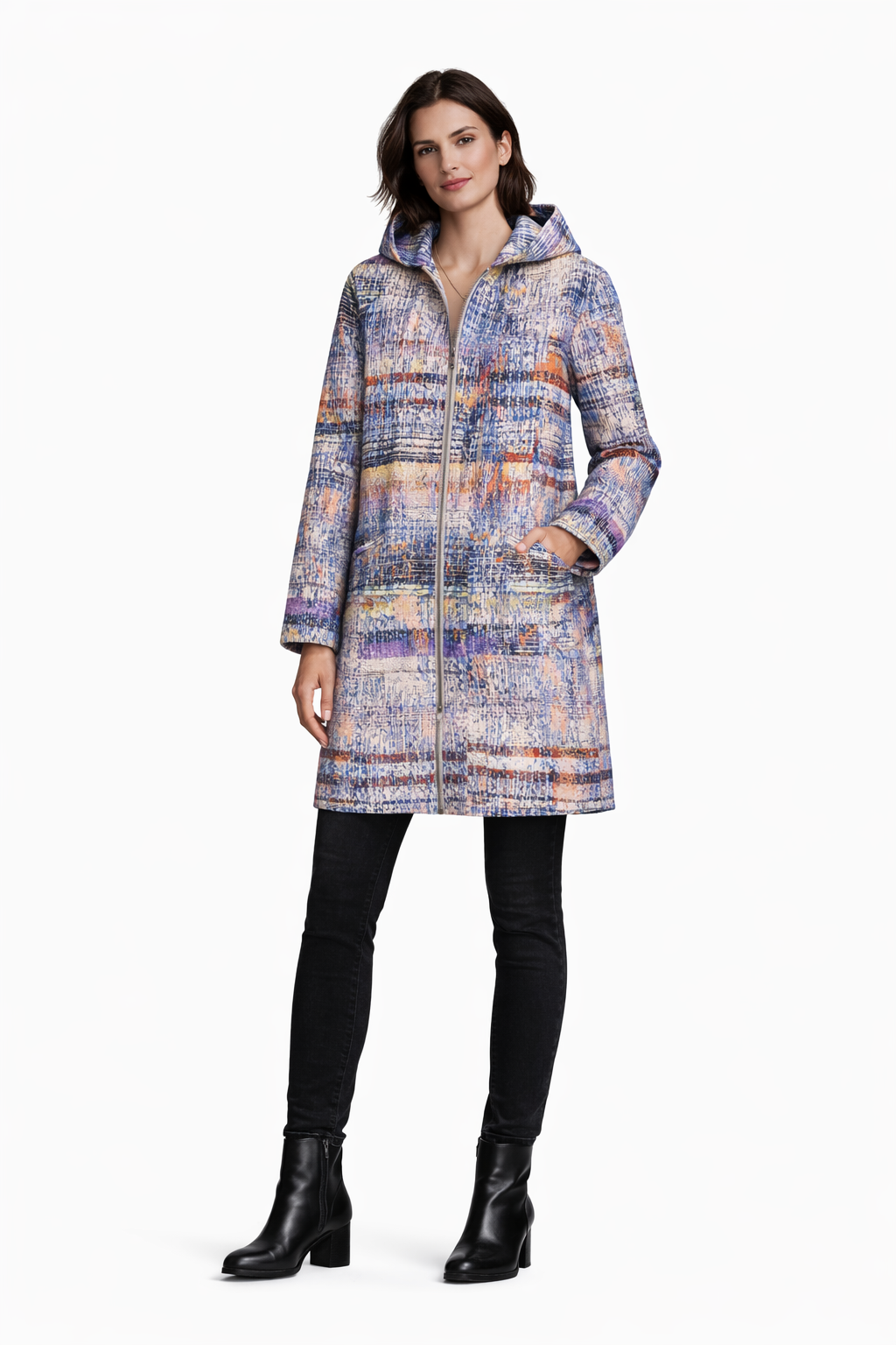Lamb Leather Digital Printed Colorful Leather Jacket for Women