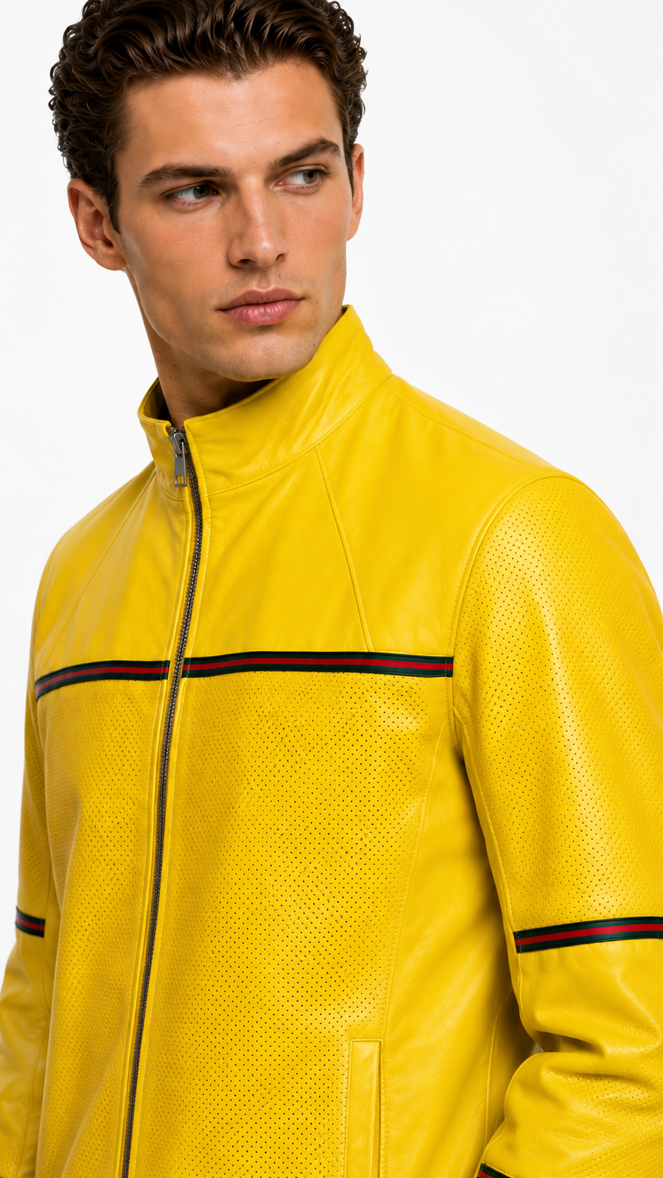 Reversible Yellow Leather Jacker for Men
