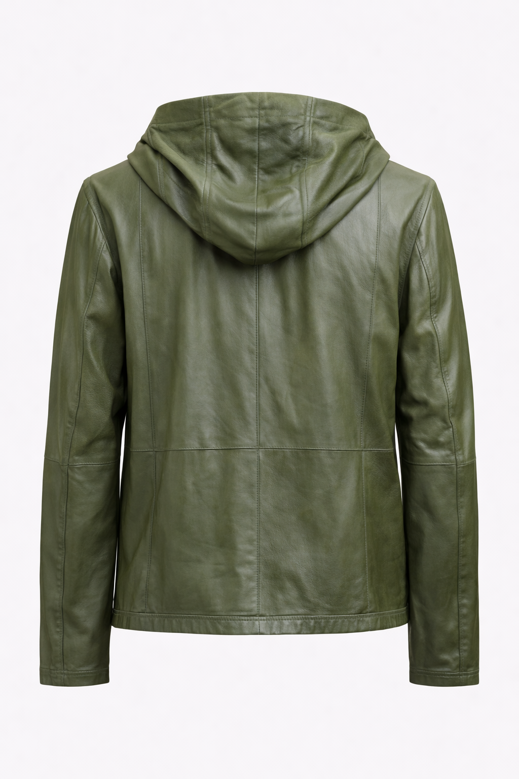 Reverseble Leather and Suede Hooded Jacket for Men