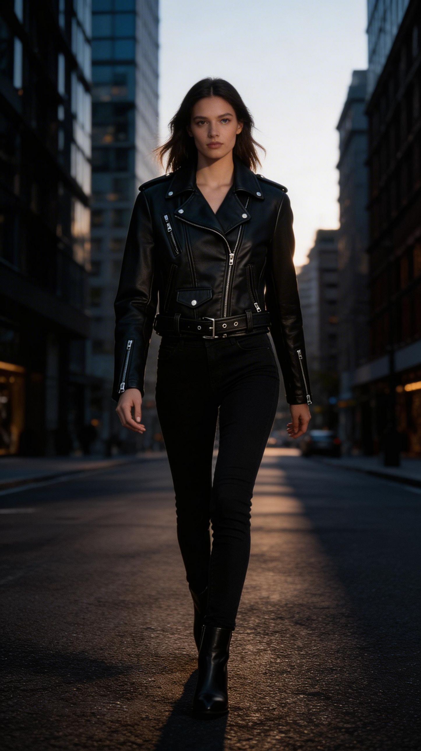Lamb Leather Biker Jacket for Women