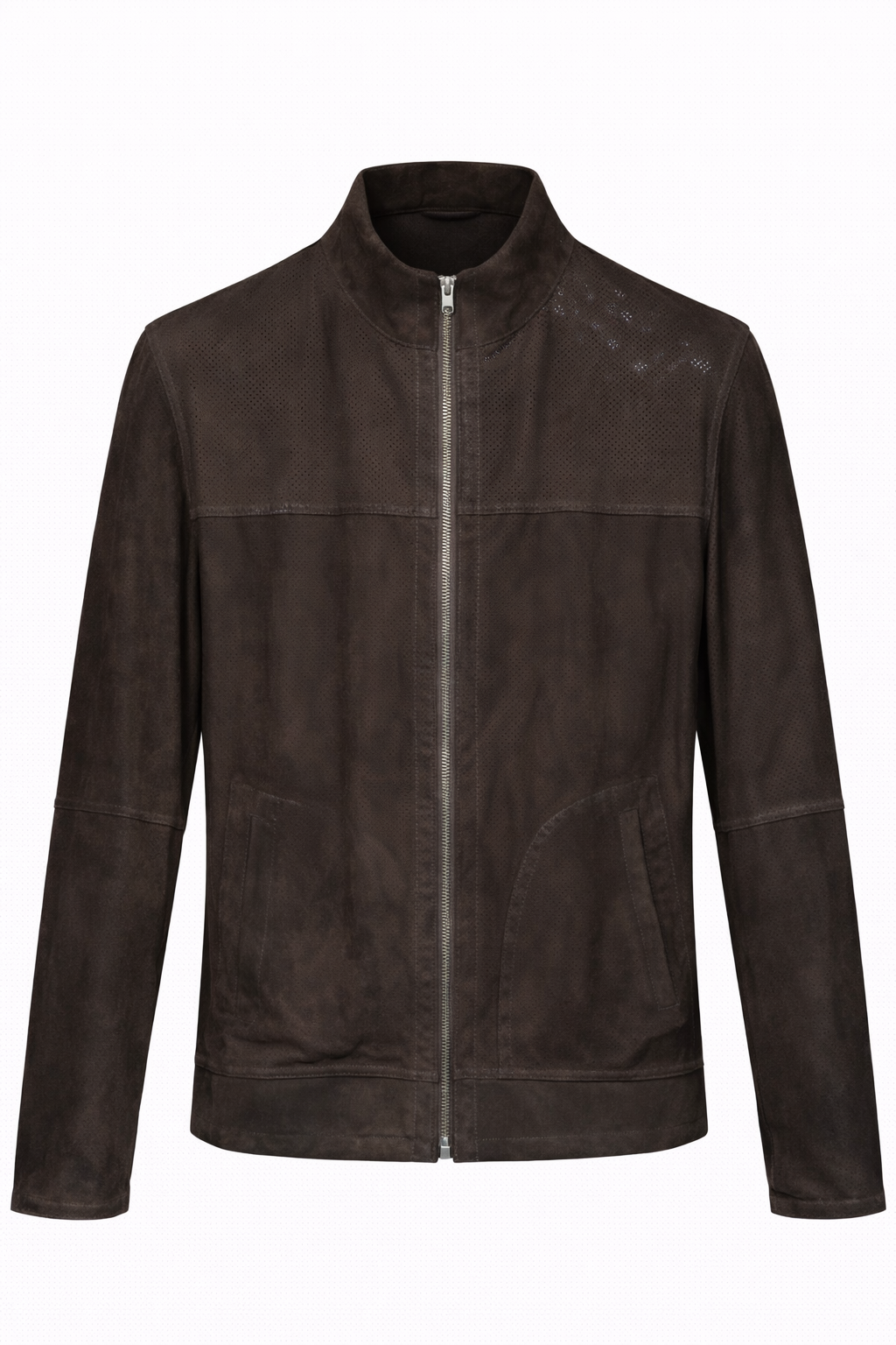 Reversible Dark Brown Suede Leather Jacket for Men