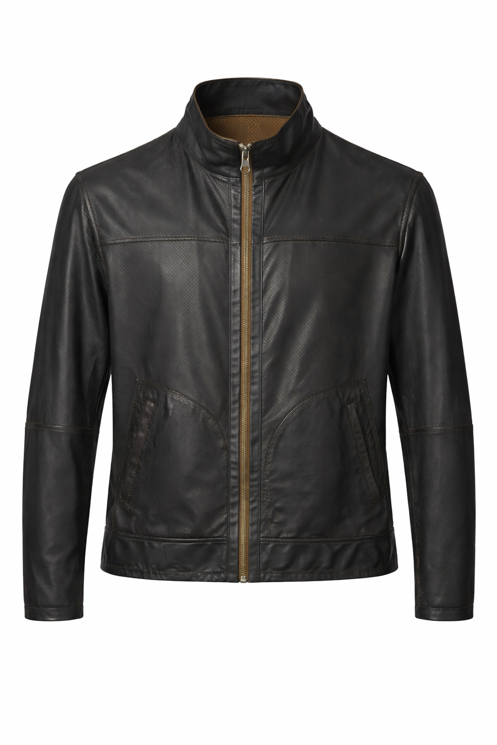 Reversible Brown and Black Suede Leather Jacket for Men