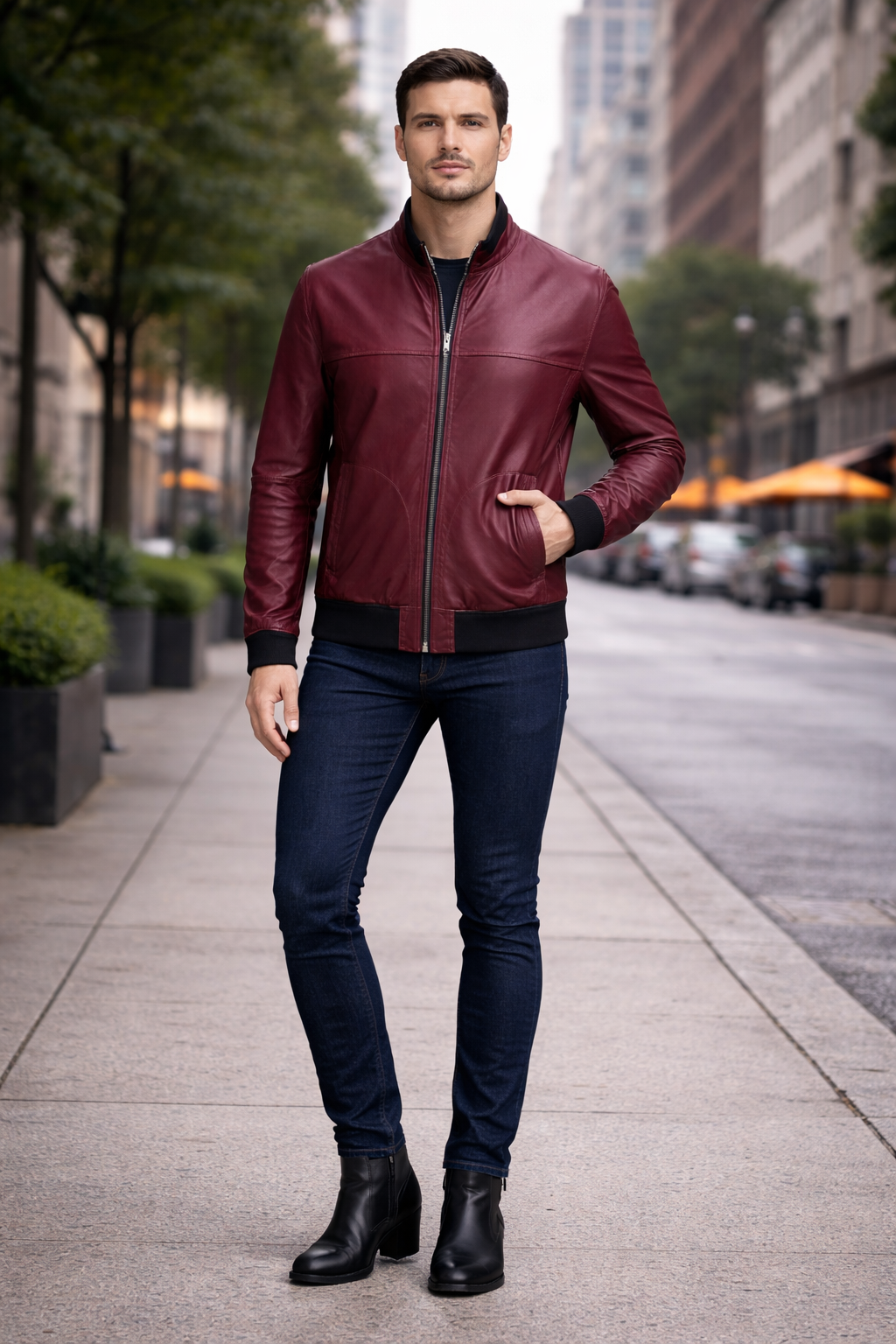 Reversble Lamb Suede and Leather Jacket for Men