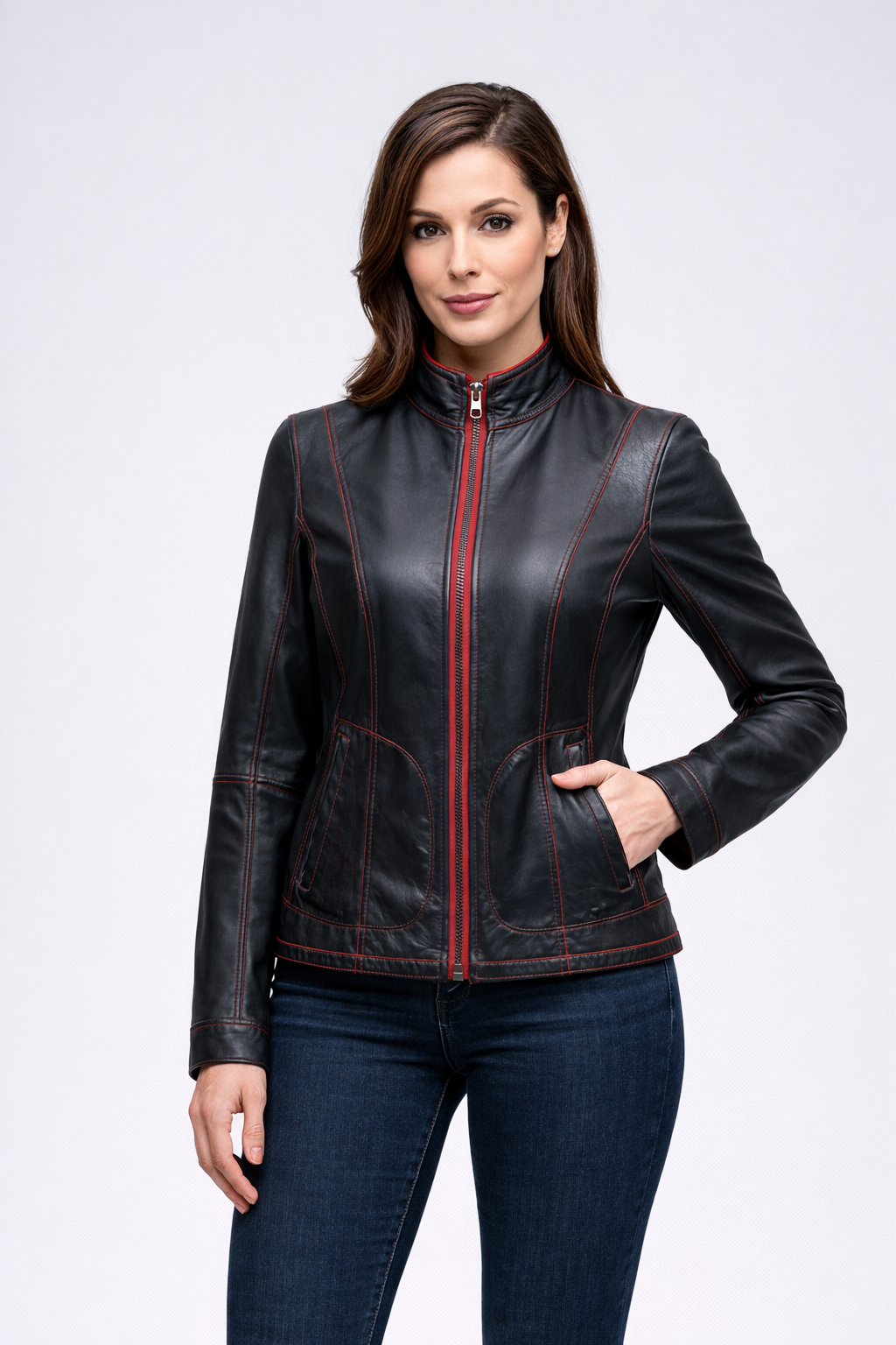 Reversble Lamb Leather and Suede Women Jacket
