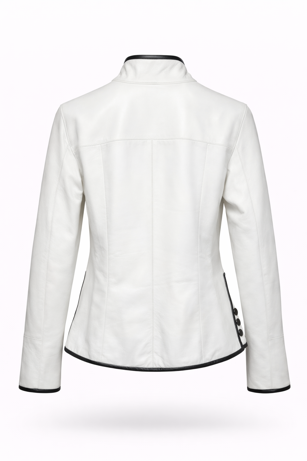 Reversible White and Colorful Leather Jacket for Women